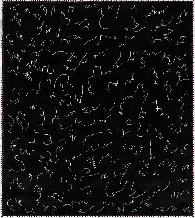 Boccara Artistic Rug “Surrealisme” – Design N.12 (Noir)